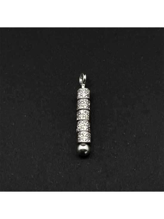 RAFANTHIA Jewelry - 925 Sterling Silver Interchangeable Modular Add On Pendant CZ Tiny Tube Beads Bu